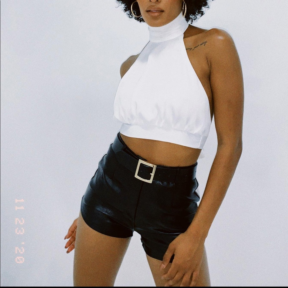 [faux] leather shorts